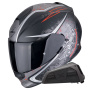 Casque Full Face Scorpion Exo 491 Run Matt Black Red + Exo-Com Link-1 Bluetooth Kit