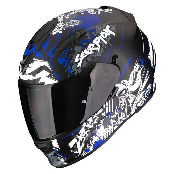 Full Face Scorpion Exo 491 Spector Matt Black Blue Full Face Scorpion Exo 491 Spector Matt Black Blue