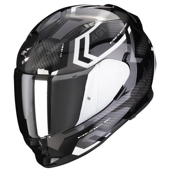 Full Face Scorpion Exo 491 Spin Black White Full Face Scorpion Exo 491 Spin Black White