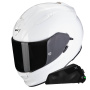 Casque Full Face Scorpion Exo 491 White + Exo-Com Link-1C Bluetooth Kit