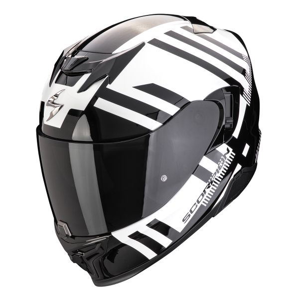 Scorpion Exo 520 Evo Air Banshee Pearl White Black + Kit bluetooth 5R Lite