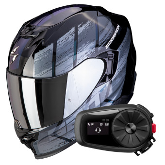 Full Face Scorpion Exo 520 Evo Air Maha Black Chameleon + Kit Bluetooth 5S
