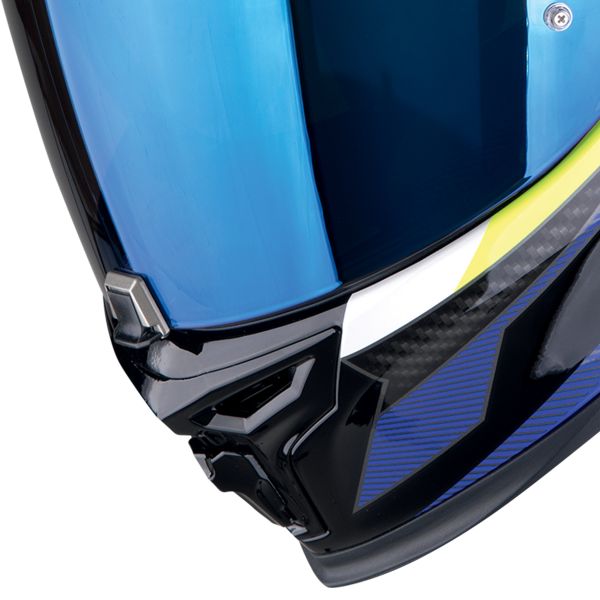 Scorpion Exo 520 Evo Air Sensus Blue Yellow Fluo + Kit bluetooth Exo-Com Link-1