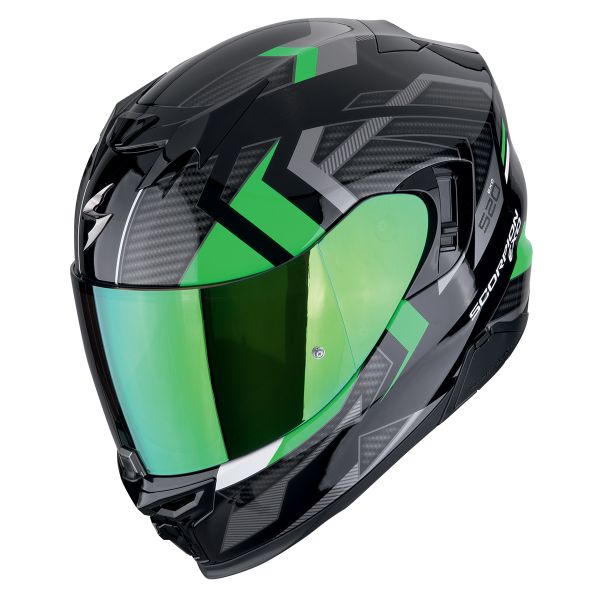 Full Face Scorpion Exo 520 Evo Air Sensus Black Green Full Face Scorpion Exo 520 Evo Air Sensus Black Green