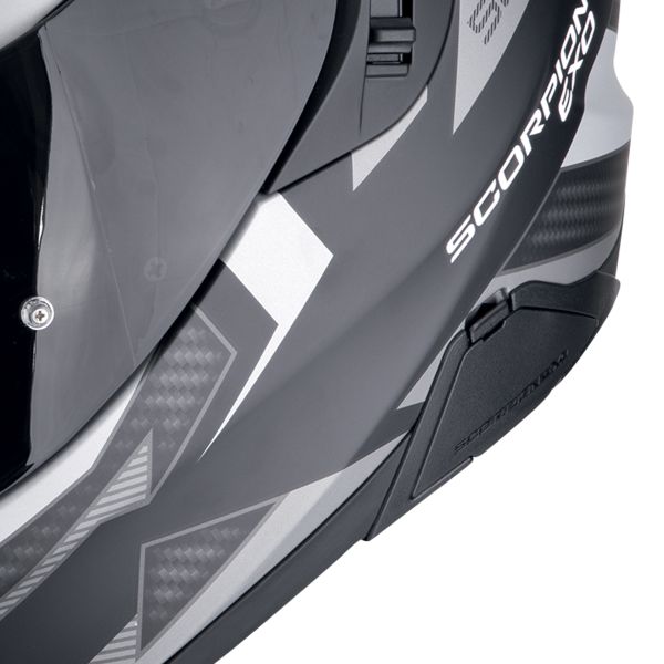 Scorpion Exo 520 Evo Air Sensus Matt Black Silver + Kit bluetooth Exo-Com Link-1