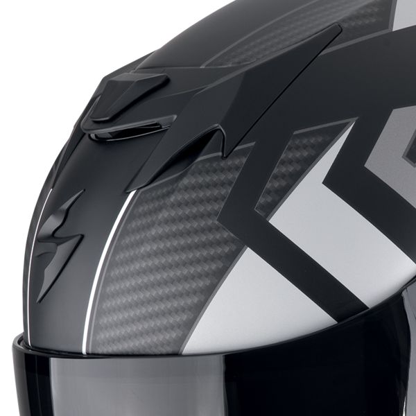 Scorpion Exo 520 Evo Air Sensus Matt Black Silver + Kit bluetooth Exo-Com Link-1