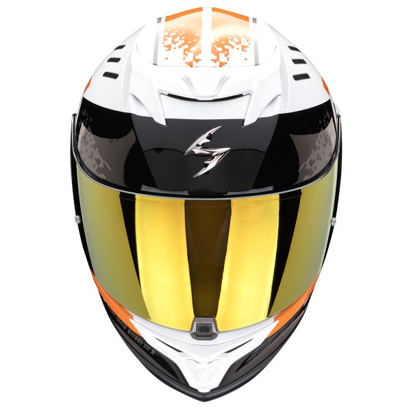 Scorpion Exo 520 Evo Air Titan White Orange + Kit bluetooth 5R Lite