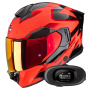 Casque Full Face Scorpion Exo 530 Air Clip Red Black + Kit bluetooth 5R Lite