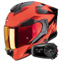 Casque Full Face Scorpion Exo 530 Air Clip Red Black + Kit Bluetooth 5S Solo