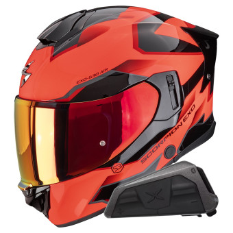 Casque Full Face Scorpion Exo 530 Air Clip Red Black + Kit bluetooth Exo-Com Link-1 Casque Full Face Scorpion Exo 530 Air Clip Red Black + Kit bluetooth Exo-Com Link-1