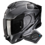 Casque Full Face Scorpion Exo 530 Air Clip Silver Black + Kit Bluetooth BT Mini