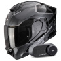 Casque Full Face Scorpion Exo 530 Air Clip Silver Black + Kit Bluetooth Lokui K30