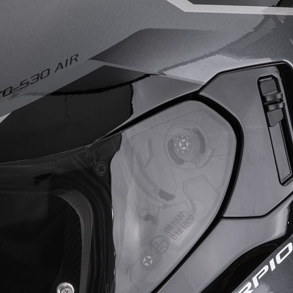 Scorpion Exo 530 Air Clip Silver Black