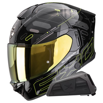 Casque Full Face Scorpion Exo 530 Air Fond Black Neon Yellow + Kit bluetooth Exo-Com Link-1 Casque Full Face Scorpion Exo 530 Air Fond Black Neon Yellow + Kit bluetooth Exo-Com Link-1