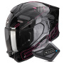 Casque Full Face Scorpion Exo 530 Air Fond Black Pink + Kit Bluetooth BT Mini