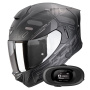 Casque Full Face Scorpion Exo 530 Air Fond Matt Black Silver + Kit bluetooth 5R Lite