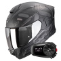 Casque Full Face Scorpion Exo 530 Air Fond Matt Black Silver + Kit Bluetooth 5S Solo