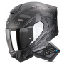 Casque Full Face Scorpion Exo 530 Air Fond Matt Black Silver + Kit Bluetooth BT Mini
