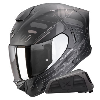 Casque Full Face Scorpion Exo 530 Air Fond Matt Black Silver + Kit bluetooth Exo-Com Link-1 Casque Full Face Scorpion Exo 530 Air Fond Matt Black Silver + Kit bluetooth Exo-Com Link-1