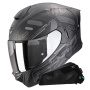 Casque Full Face Scorpion Exo 530 Air Fond Matt Black Silver + Kit bluetooth Exo-Com Link-1C