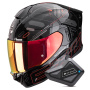 Casque Full Face Scorpion Exo 530 Air Fond Metal Black Red + Kit Bluetooth BT Mini