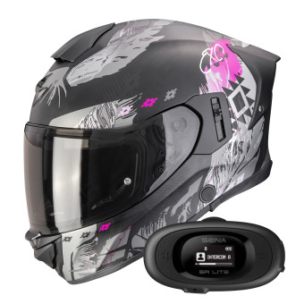 Casque Full Face Scorpion Exo 530 Air Hadji Matt Black Pink + Kit bluetooth 5R Lite Casque Full Face Scorpion Exo 530 Air Hadji Matt Black Pink + Kit bluetooth 5R Lite