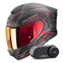 Casque Full Face Scorpion Exo 530 Air Slope Matt Black Red + Kit Bluetooth Lokui K30