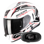 Casque Full Face Scorpion Exo 530 Air Slope White Black Red + Kit bluetooth 5R Lite