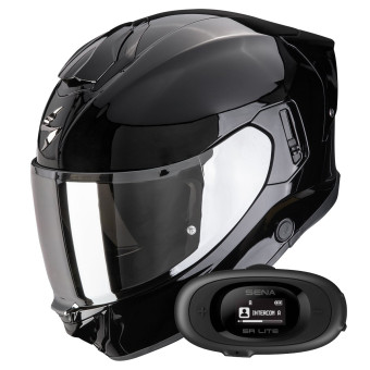 Full Face Scorpion Exo 530 Air Solid Black + Kit bluetooth 5R Lite