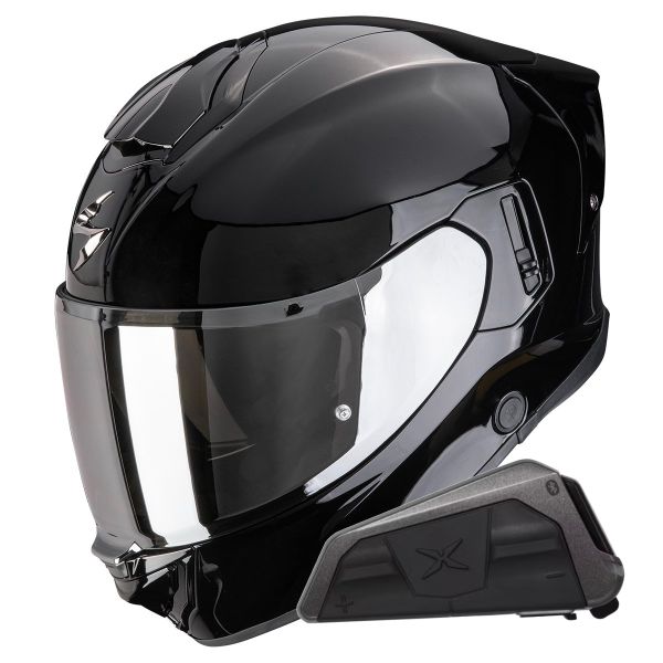 Full Face Scorpion Exo 530 Air Solid Black + Kit bluetooth Exo-Com Link-1