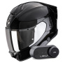 Casque Full Face Scorpion Exo 530 Air Solid Black + Kit Bluetooth Lokui K30