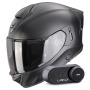 Casque Full Face Scorpion Exo 530 Air Solid Matt Black + Kit Bluetooth Lokui K30