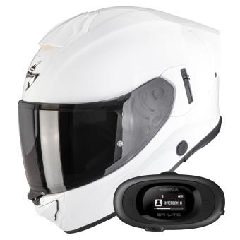 Full Face Scorpion Exo 530 Air Solid White + Kit bluetooth 5R Lite