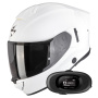 Casque Full Face Scorpion Exo 530 Air Solid White + Kit bluetooth 5R Lite