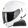 Casque Full Face Scorpion Exo 530 Air Solid White + Kit bluetooth Exo-Com Link-1