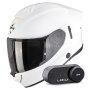 Casque Full Face Scorpion Exo 530 Air Solid White + Kit Bluetooth Lokui K30