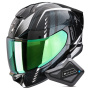 Casque Full Face Scorpion Exo 530 Air Theras Black Chameleon White + Kit Bluetooth BT Mini