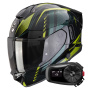 Casque Full Face Scorpion Exo 530 Air Theras Black Green + Kit Bluetooth 5S Solo