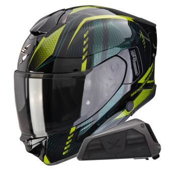Casque Full Face Scorpion Exo 530 Air Theras Black Green + Kit bluetooth Exo-Com Link-1 Casque Full Face Scorpion Exo 530 Air Theras Black Green + Kit bluetooth Exo-Com Link-1