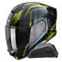 Casque Full Face Scorpion Exo 530 Air Theras Black Green + Kit bluetooth Exo-Com Link-1