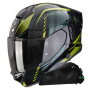 Casque Full Face Scorpion Exo 530 Air Theras Black Green + Kit bluetooth Exo-Com Link-1C
