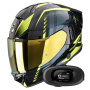 Casque Full Face Scorpion Exo 530 Air Theras Black Neon Yellow + Kit bluetooth 5R Lite