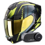 Casque Full Face Scorpion Exo 530 Air Theras Black Neon Yellow + Kit Bluetooth Lokui K30