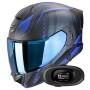 Casque Full Face Scorpion Exo 530 Air Theras Matt Black Blue + Kit bluetooth 5R Lite