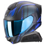 Casque Full Face Scorpion Exo 530 Air Theras Matt Black Blue + Kit bluetooth Exo-Com Link-1
