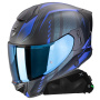 Casque Full Face Scorpion Exo 530 Air Theras Matt Black Blue + Kit bluetooth Exo-Com Link-1C