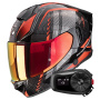 Casque Full Face Scorpion Exo 530 Air Theras Metal Black Red + Kit Bluetooth 5S Solo