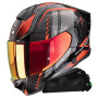 Casque Full Face Scorpion Exo 530 Air Theras Metal Black Red + Kit bluetooth Exo-Com Link-1C