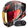 Casque Full Face Scorpion Exo 530 Air Theras Metal Black Red + Kit Bluetooth Lokui K30