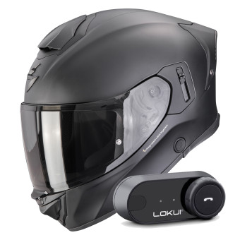 Full Face Scorpion Exo 530 i Air Solid Matt Black + Kit Bluetooth Lokui K30